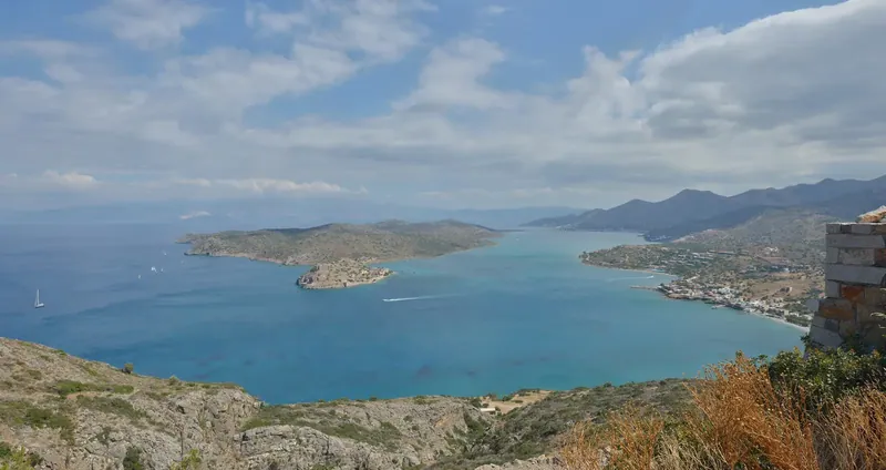 Elounda coast and Spinalonga